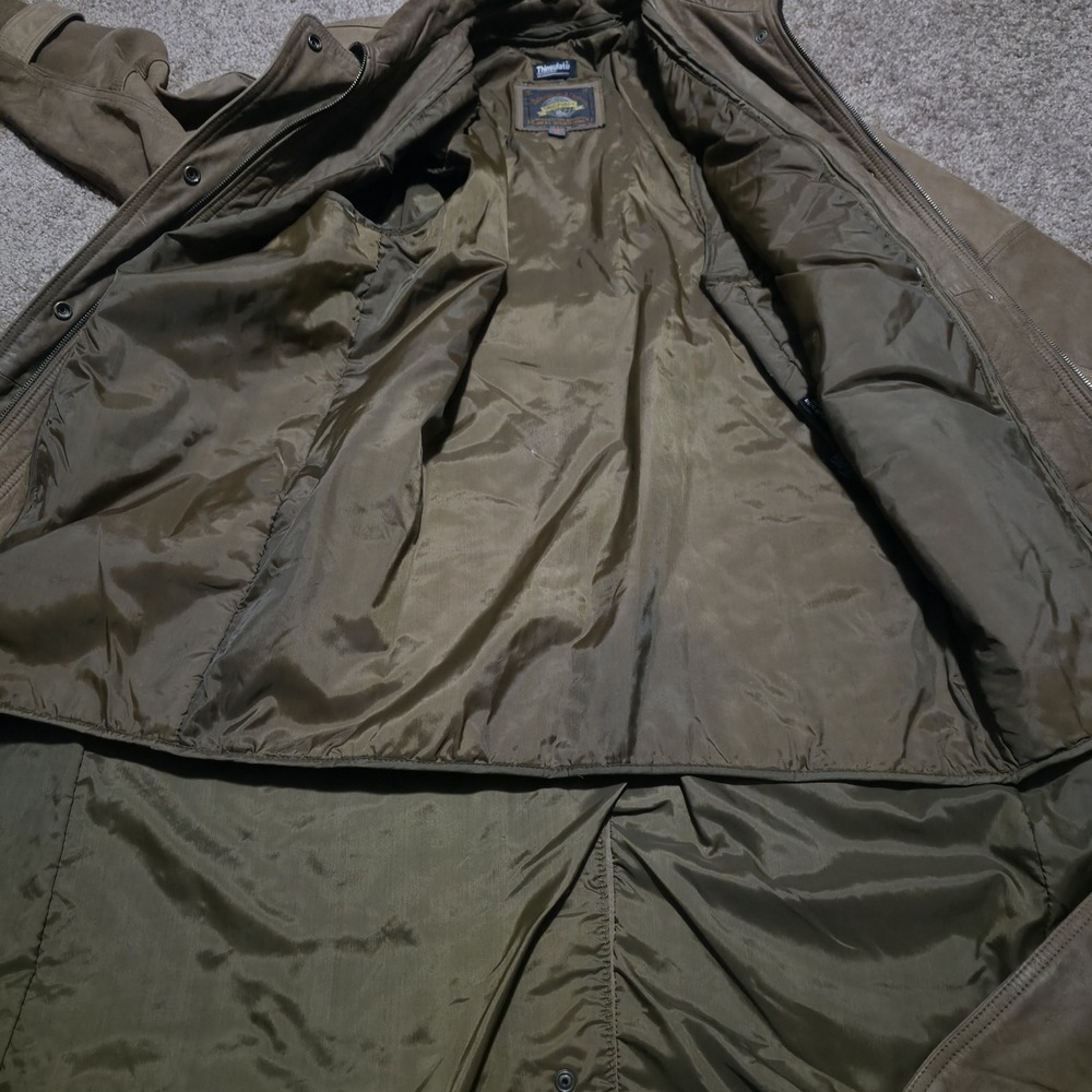 Wilsons Adventure Bound Women's Medium Trench Coat Leather Jacket Brown - Picture 9 of 14